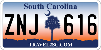 SC license plate ZNJ616