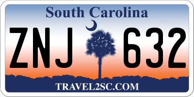 SC license plate ZNJ632