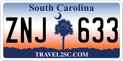 SC license plate ZNJ633