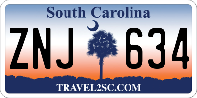 SC license plate ZNJ634