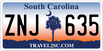 SC license plate ZNJ635