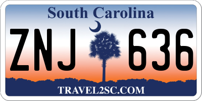 SC license plate ZNJ636