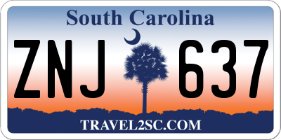 SC license plate ZNJ637
