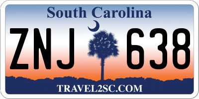 SC license plate ZNJ638