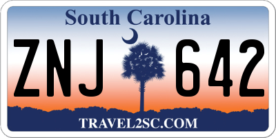 SC license plate ZNJ642