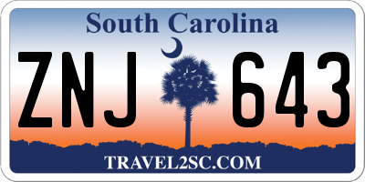 SC license plate ZNJ643