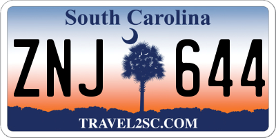 SC license plate ZNJ644