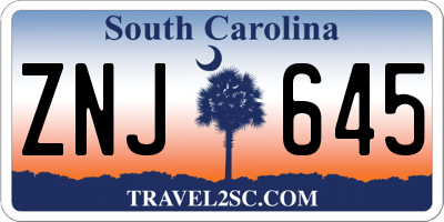 SC license plate ZNJ645