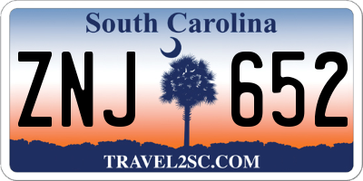 SC license plate ZNJ652