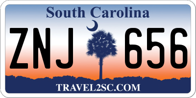 SC license plate ZNJ656