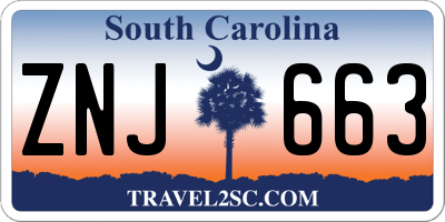 SC license plate ZNJ663