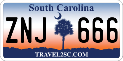 SC license plate ZNJ666
