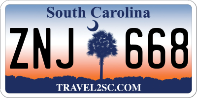SC license plate ZNJ668
