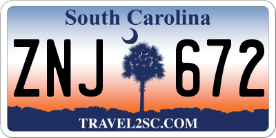 SC license plate ZNJ672