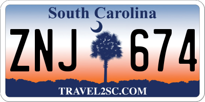 SC license plate ZNJ674