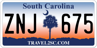 SC license plate ZNJ675