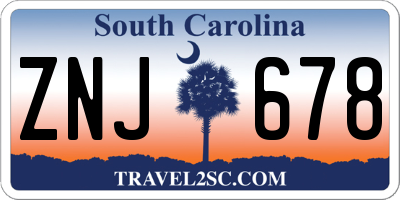 SC license plate ZNJ678