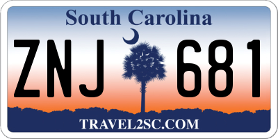 SC license plate ZNJ681