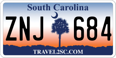 SC license plate ZNJ684