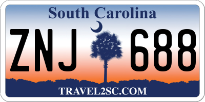 SC license plate ZNJ688