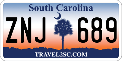 SC license plate ZNJ689