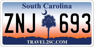 SC license plate ZNJ693