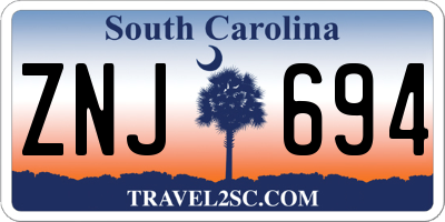 SC license plate ZNJ694