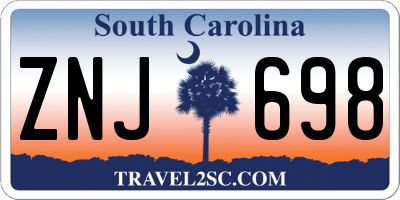 SC license plate ZNJ698