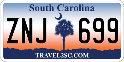 SC license plate ZNJ699