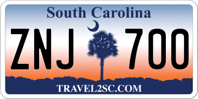SC license plate ZNJ700