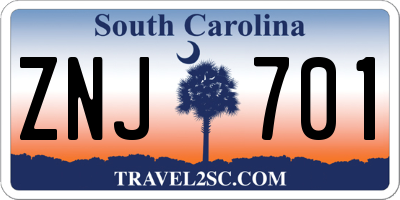 SC license plate ZNJ701