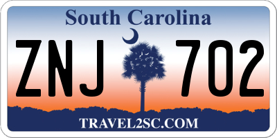 SC license plate ZNJ702