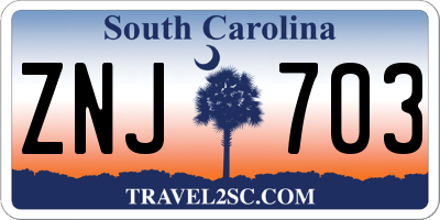 SC license plate ZNJ703