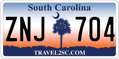 SC license plate ZNJ704