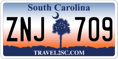 SC license plate ZNJ709
