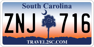 SC license plate ZNJ716