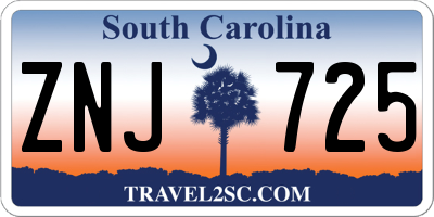 SC license plate ZNJ725