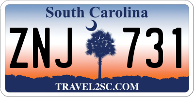 SC license plate ZNJ731