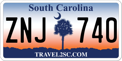 SC license plate ZNJ740