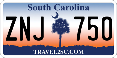 SC license plate ZNJ750