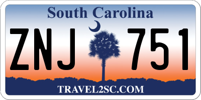 SC license plate ZNJ751