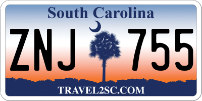 SC license plate ZNJ755