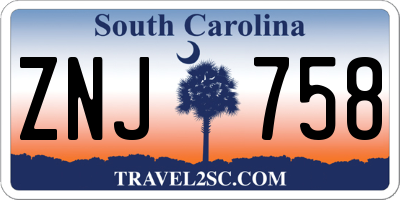 SC license plate ZNJ758