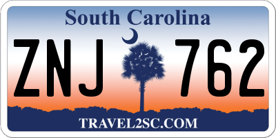 SC license plate ZNJ762