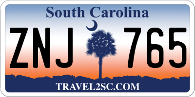 SC license plate ZNJ765