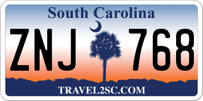 SC license plate ZNJ768