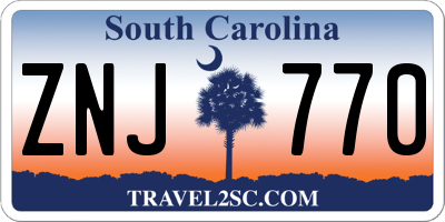 SC license plate ZNJ770