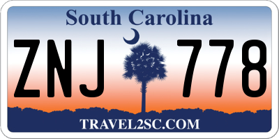 SC license plate ZNJ778