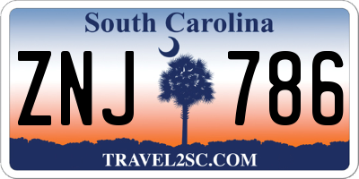 SC license plate ZNJ786