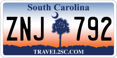 SC license plate ZNJ792